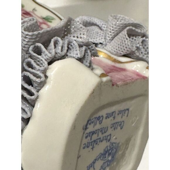 Irish Dresden  "Christine" Playing Harp Celtic Melodie Emerald Collection 3 5/8” - Picture 10 of 14